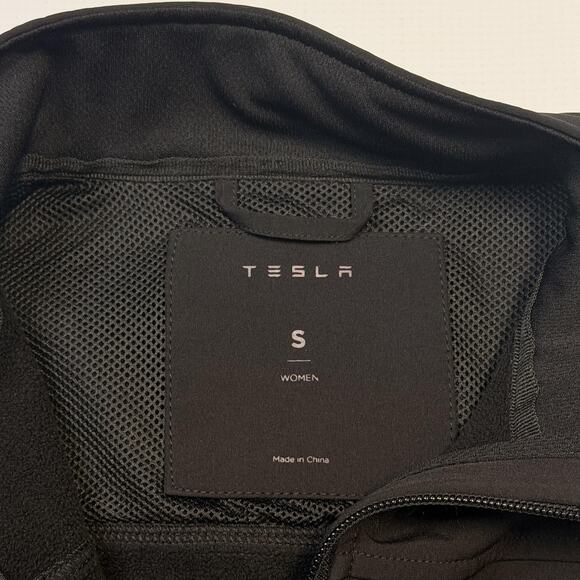 Tesla Jacket Womens Small Black Softshell Full Zip Fleece Lined Logo Embroidered - Picture 4 of 12